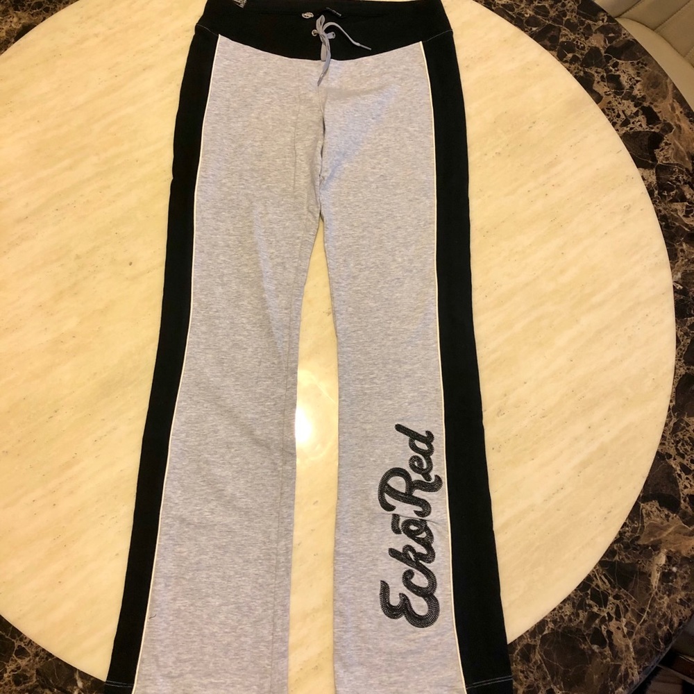 New Ecko Red Logo Printed Sweatpants in Grey S/M